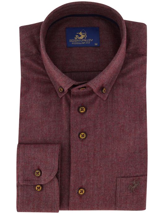 Overhemd Eden Valley normale fit bordeaux