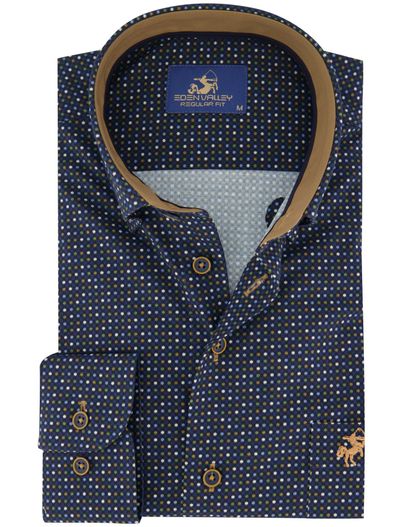 Eden Valley Eden Valley overhemd Regular Fit donkerblauw