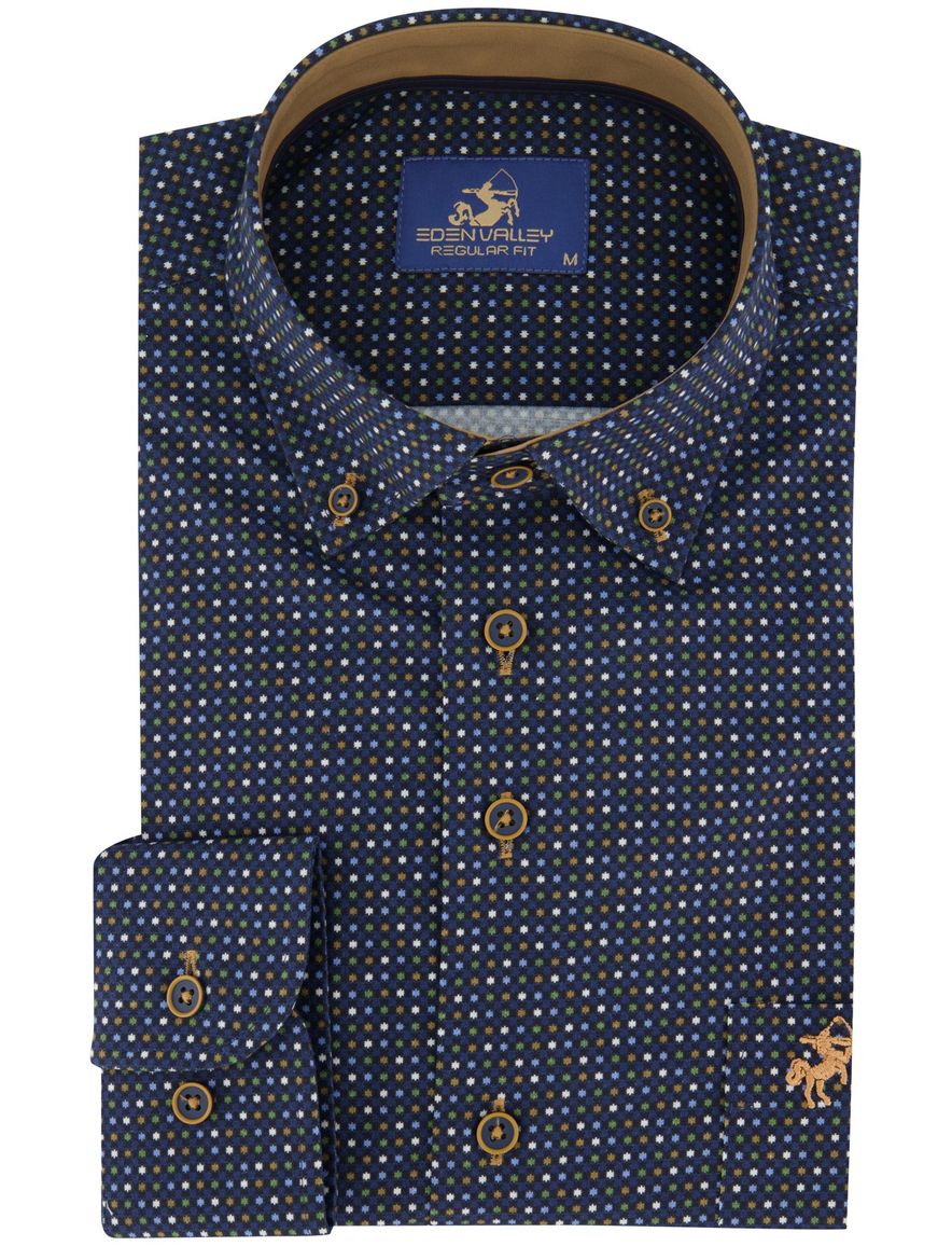 Eden Valley overhemd Regular Fit donkerblauw
