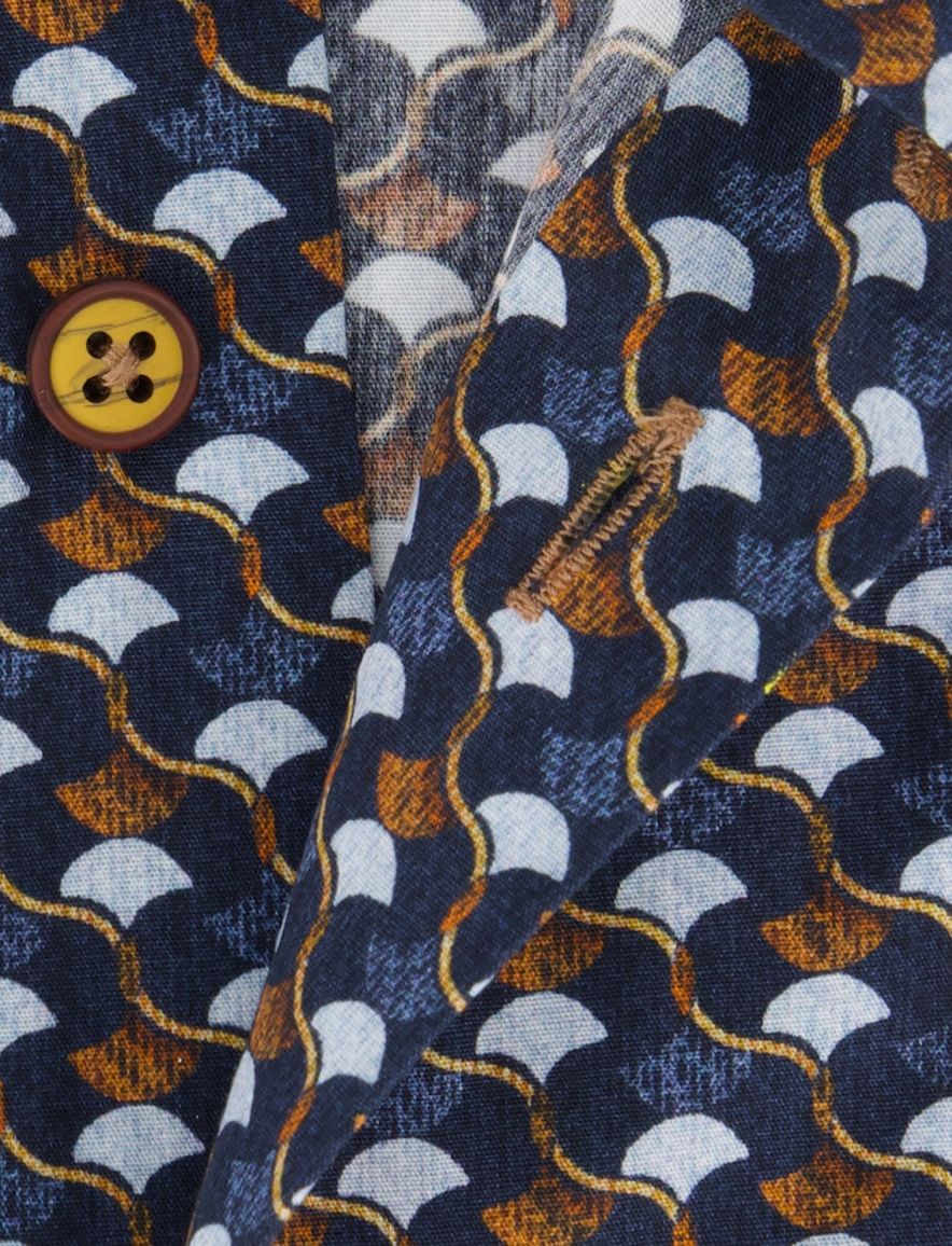 Eden Valley regular fit casual overhemd oranje navy katoen