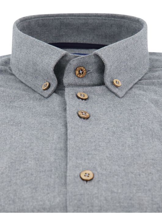 Eden Valley overhemd mouwlengte 7 grijs katoen