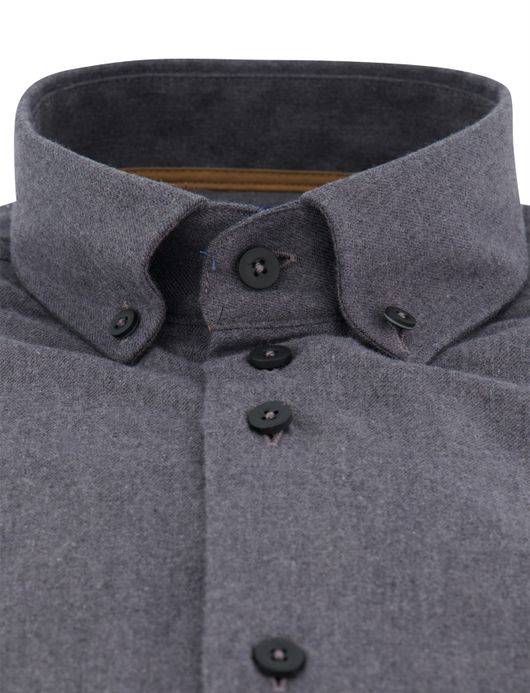 Eden Valley overhemd modern fit mouwlengte 7 grijs katoen