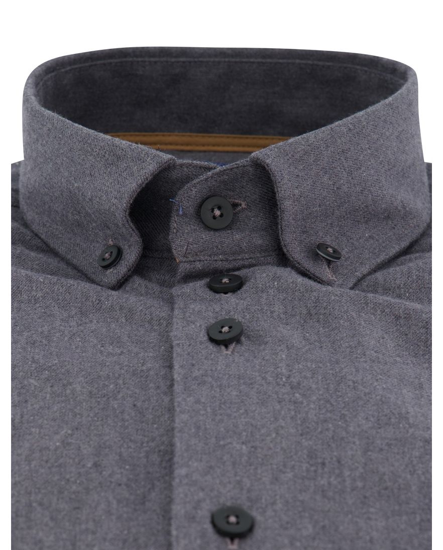 Modern fit Eden Valley grijs mouwlengte 7 overhemd katoen