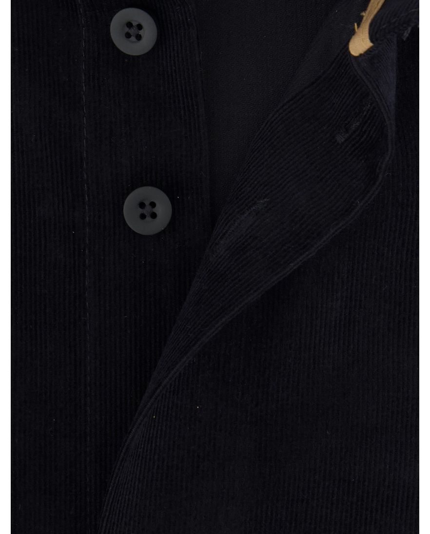 Eden Valley overhemd ml 7 zwart corduroy modern fit
