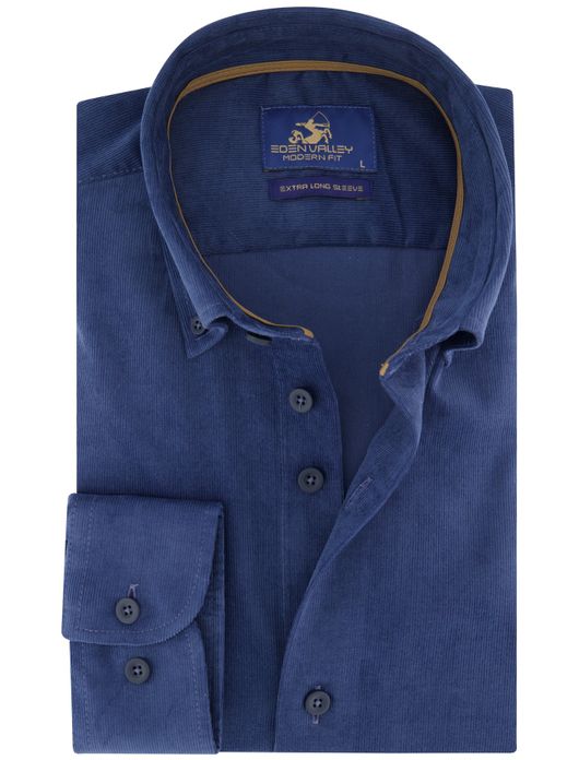 Eden Valley overhemd ml 7 blauw corduroy