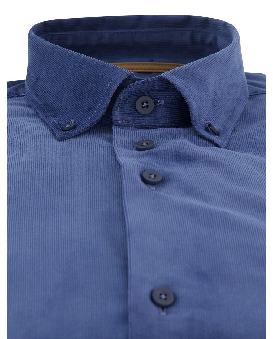 Eden Valley overhemd ml 7 blauw corduroy modern fit