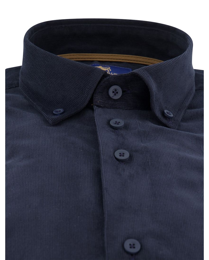 Eden Valley overhemd ml 7 donkerblauw corduroy modern fit