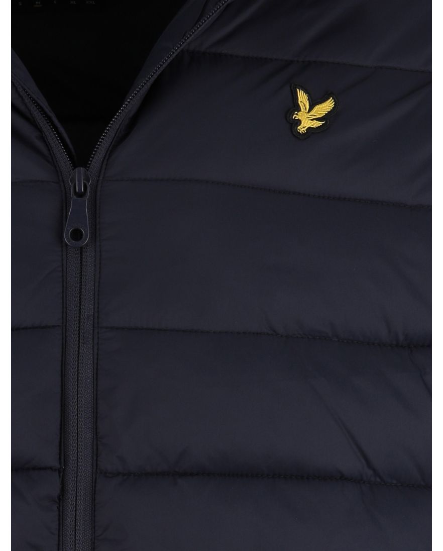 Lyle & scott winterjas effen donkerblauw gewatteerd