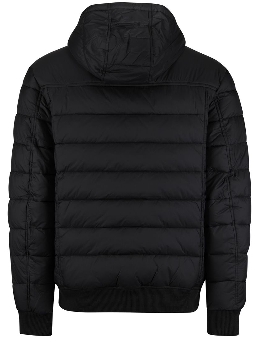 Lyle & scott winterjas zwart normale fit effen gewatteerd