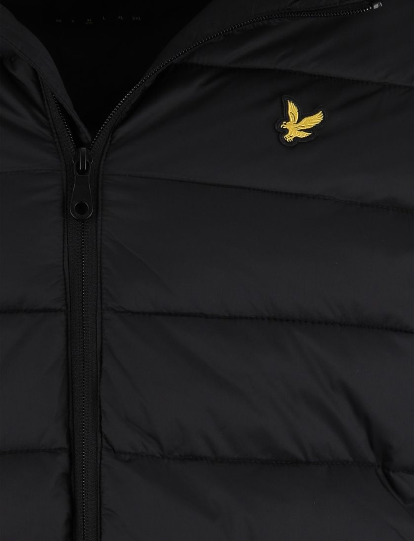 Lyle & scott winterjas zwart normale fit effen gewatteerd