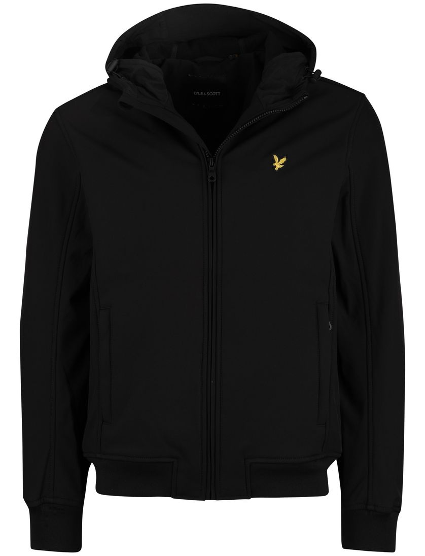 Lyle & scott winterjas zwart normale fit effen softshell