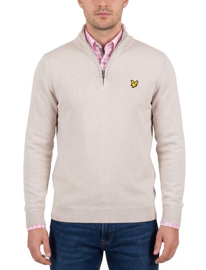 Lyle & Scott katoenen trui Lyle & Scott beige effen slim fit