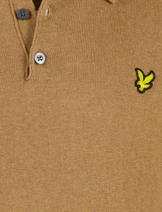 Lange mouw polo bruin Lyle & Scott katoen