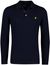 Lyle & Scott lange mouw polo donkerblauw 3-knoops
