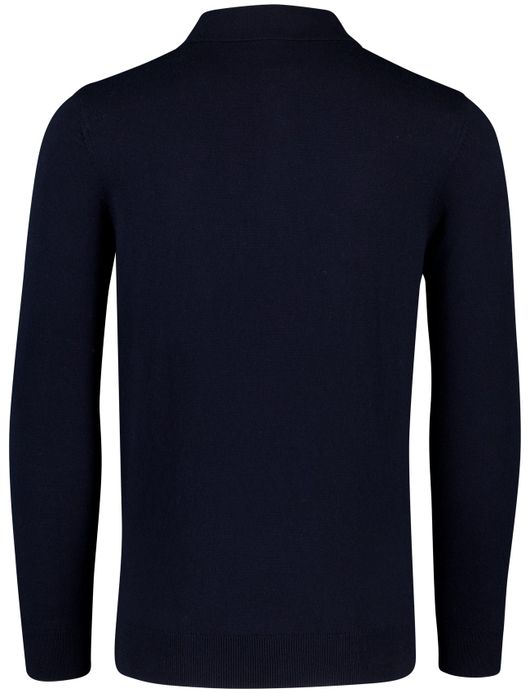 Donkerblauwe lange mouwen polo Lyle & Scott normale fit