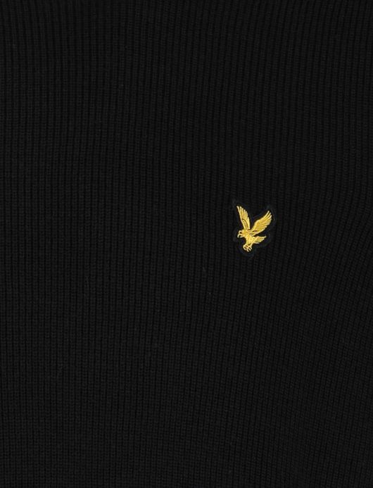 Lyle & Scott trui gebreid zwart katoen effen slim fit
