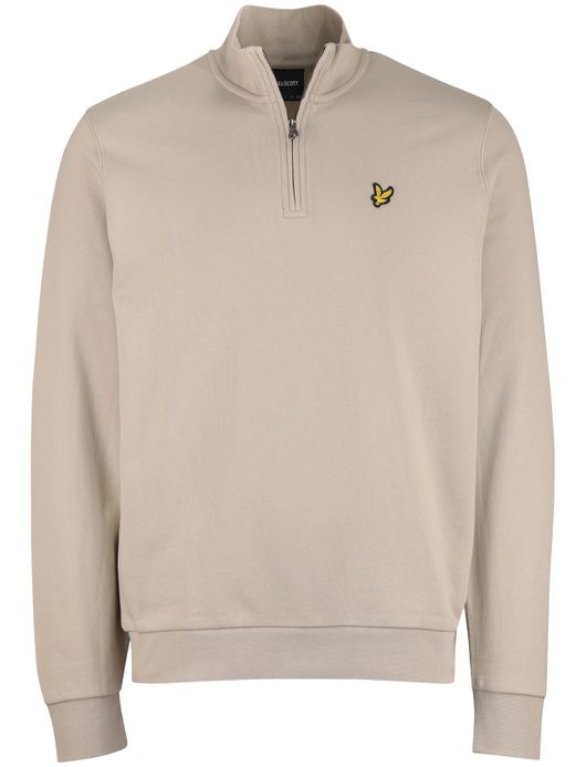 Lyle & Scott half zip trui beige normale fit
