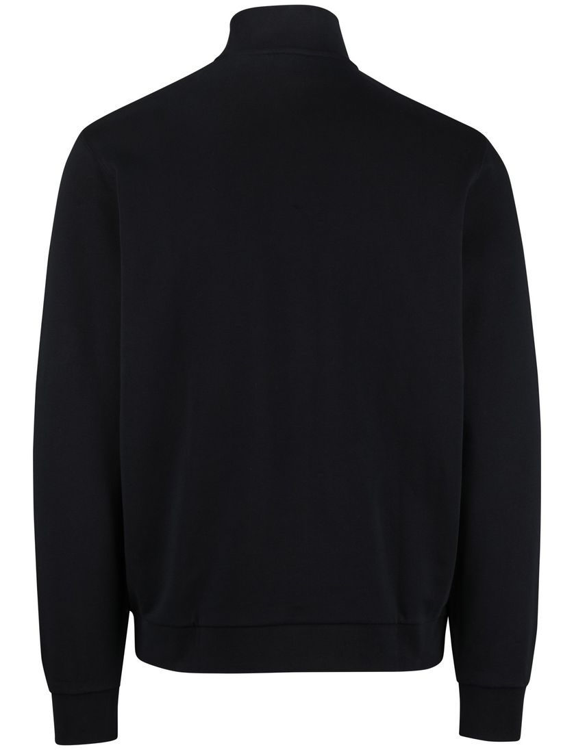 Lyle & Scott half zip trui donkerblauw katoen effen