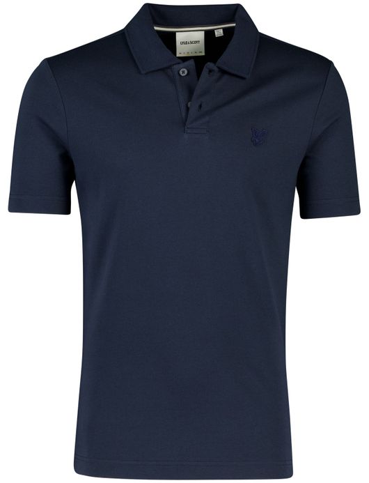 Donkerblauwe korte mouwen polo Lyle & Scott normale fit