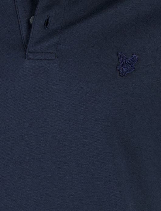 Donkerblauwe korte mouwen polo Lyle & Scott normale fit