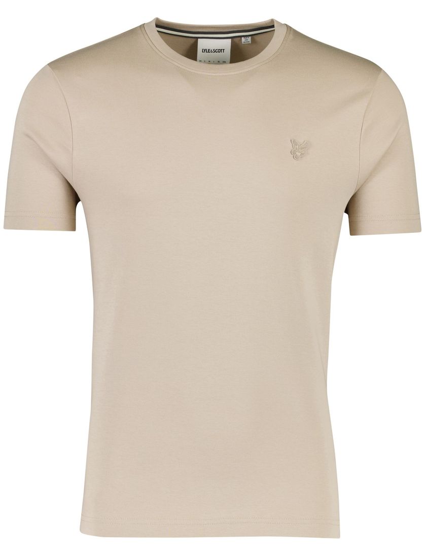 t-shirt Lyle & scott beige effen katoen