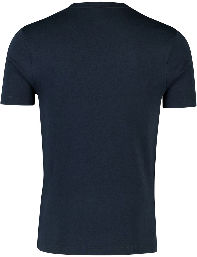 t-shirt Lyle & scott donkerblauw effen katoen