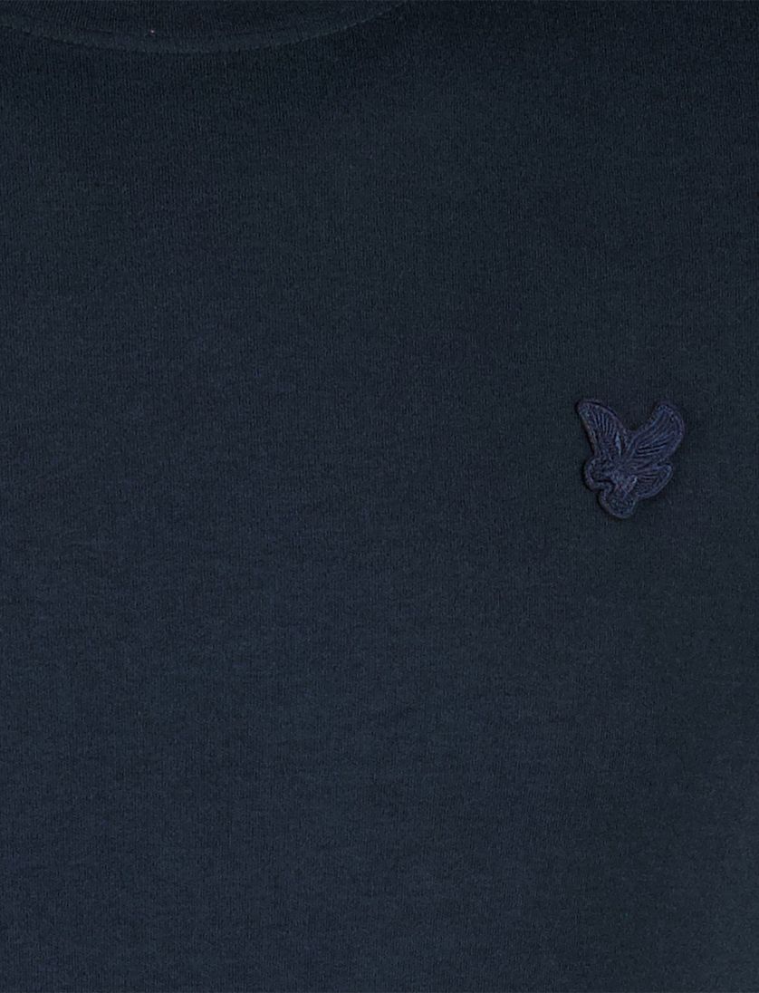 t-shirt Lyle & scott donkerblauw effen katoen