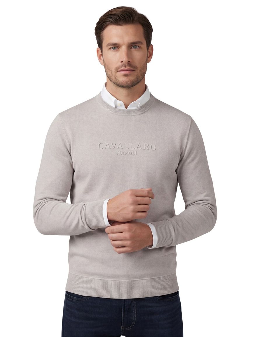 Cavallaro Sweater beige ronde hals