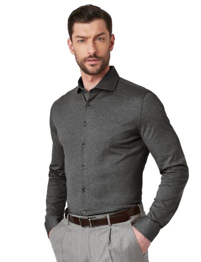 Desoto Desoto Luxury Hai overhemd grijs katoen gemêleerd