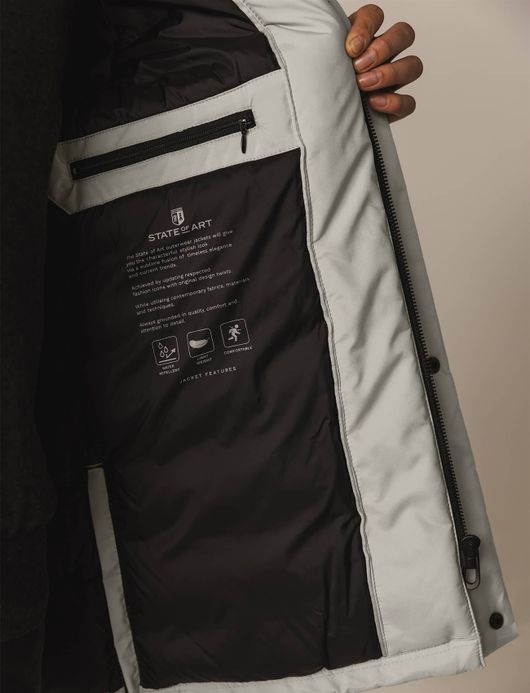 State of Art winterjas beige borstzakken