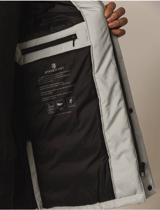 State of Art winterjas beige borstzakken