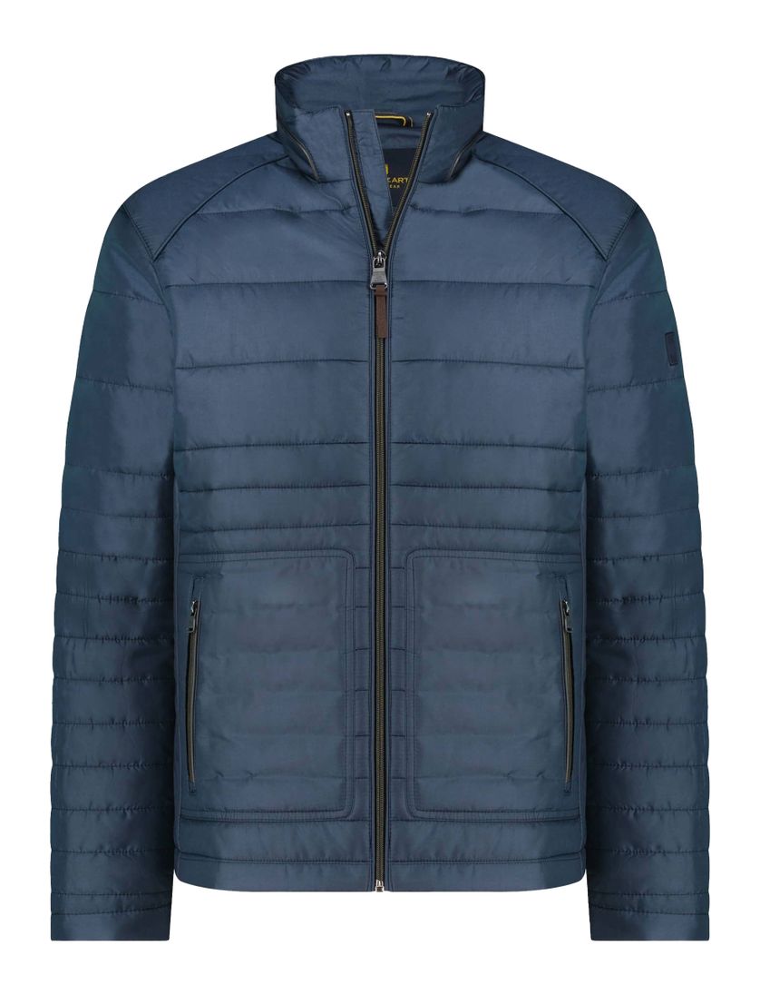 State of Art tussenjas blauw effen gewateerd