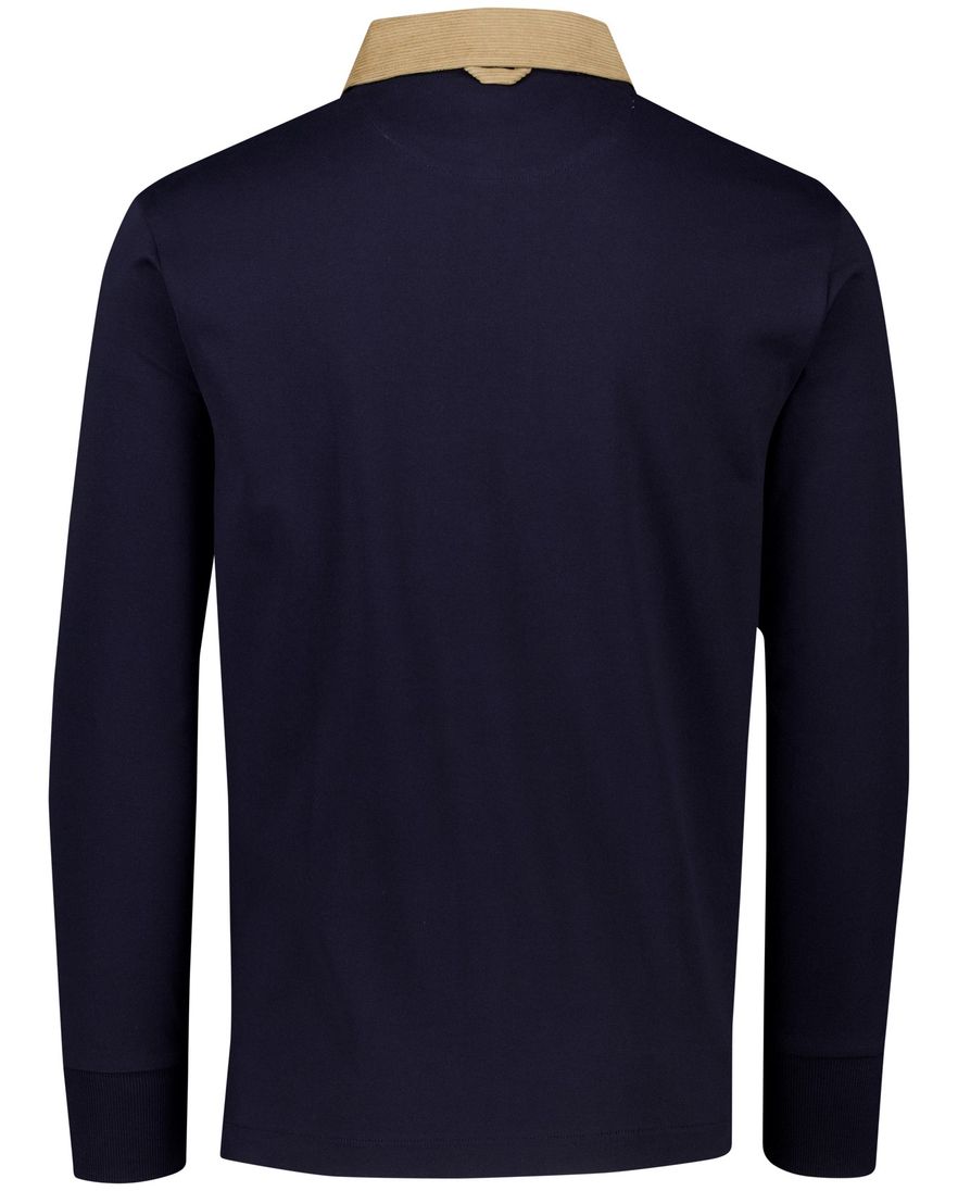 Gant trui donkerblauw effen normale fit katoen