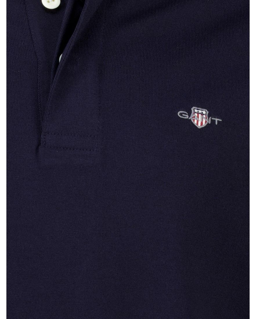 Gant trui donkerblauw effen normale fit katoen