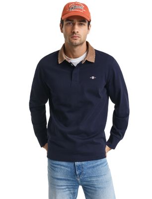 Gant Gant trui donkerblauw effen normale fit katoen