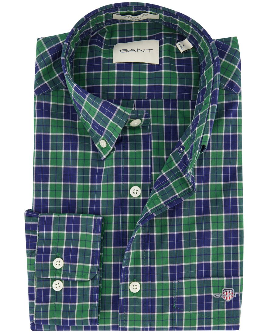 Gant Regular Fit casual overhemd groen geruit