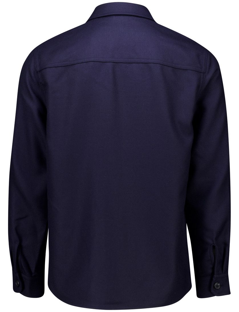 effen Overshirt Gant donkerblauw normale fit