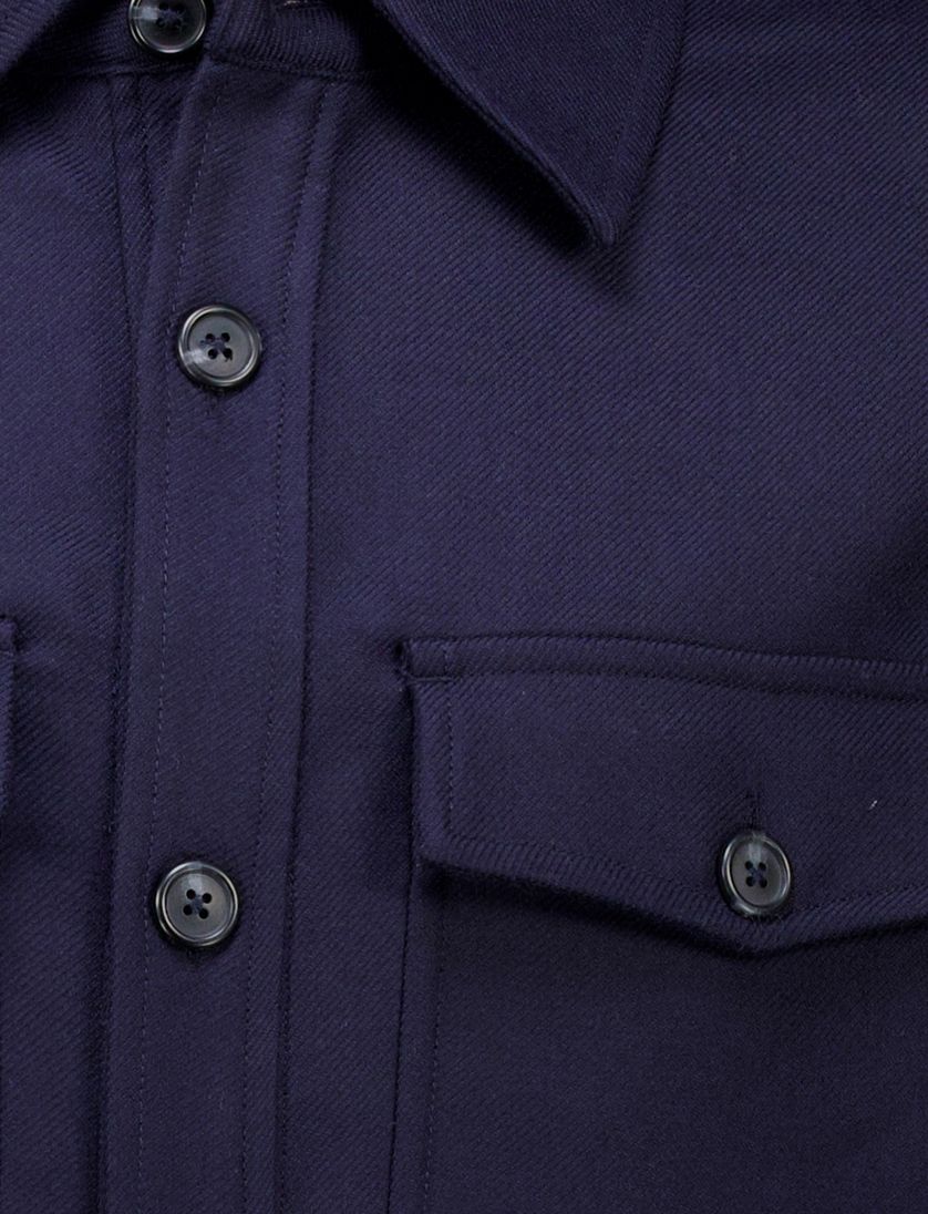 effen Overshirt Gant donkerblauw normale fit