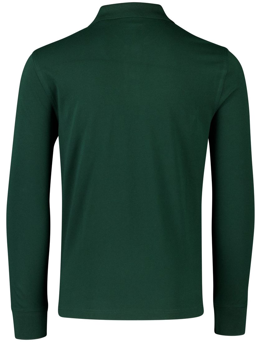 Effen Gant lange mouw polo normale fit groen
