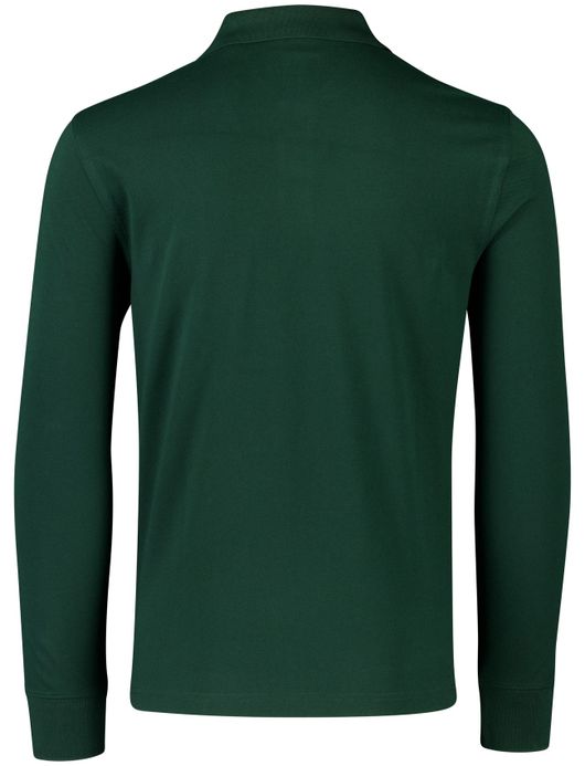 Katoenen effen lange mouw polo Gant normale fit groen