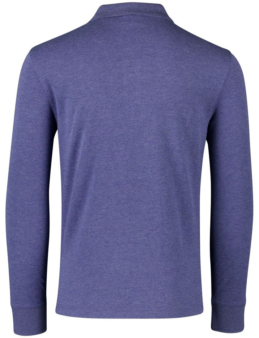 Blauwe lange mouwen polo Gant katoen blauw