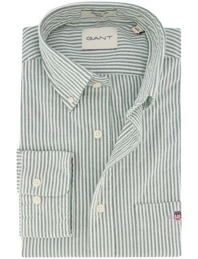 Gant casual overhemd groen Gant Regular Fit
