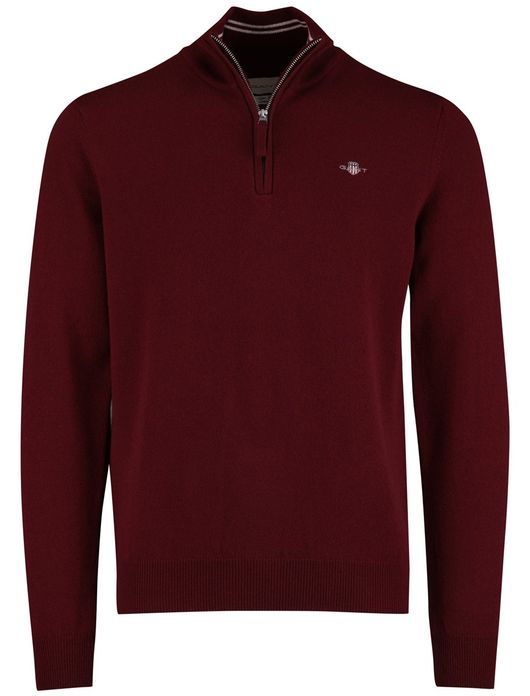 Gant Half Zip trui Bordeaux wol