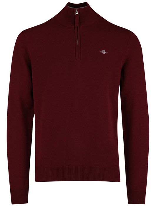 Gant Half Zip trui Bordeaux wol