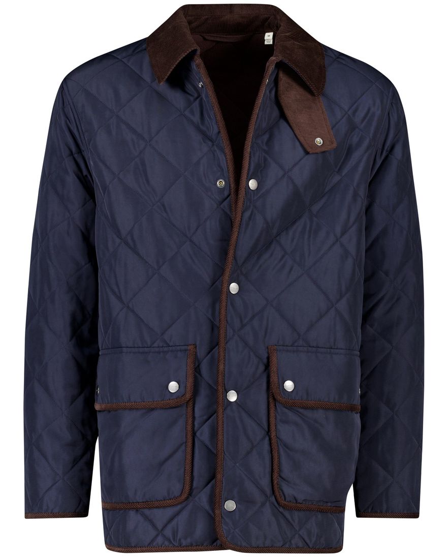 Gant fleece tussenjas donkerblauw bruin