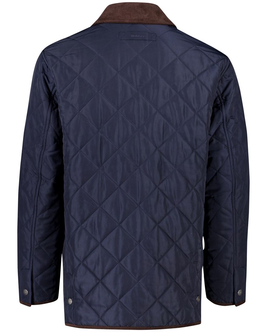 Gant fleece tussenjas donkerblauw bruin