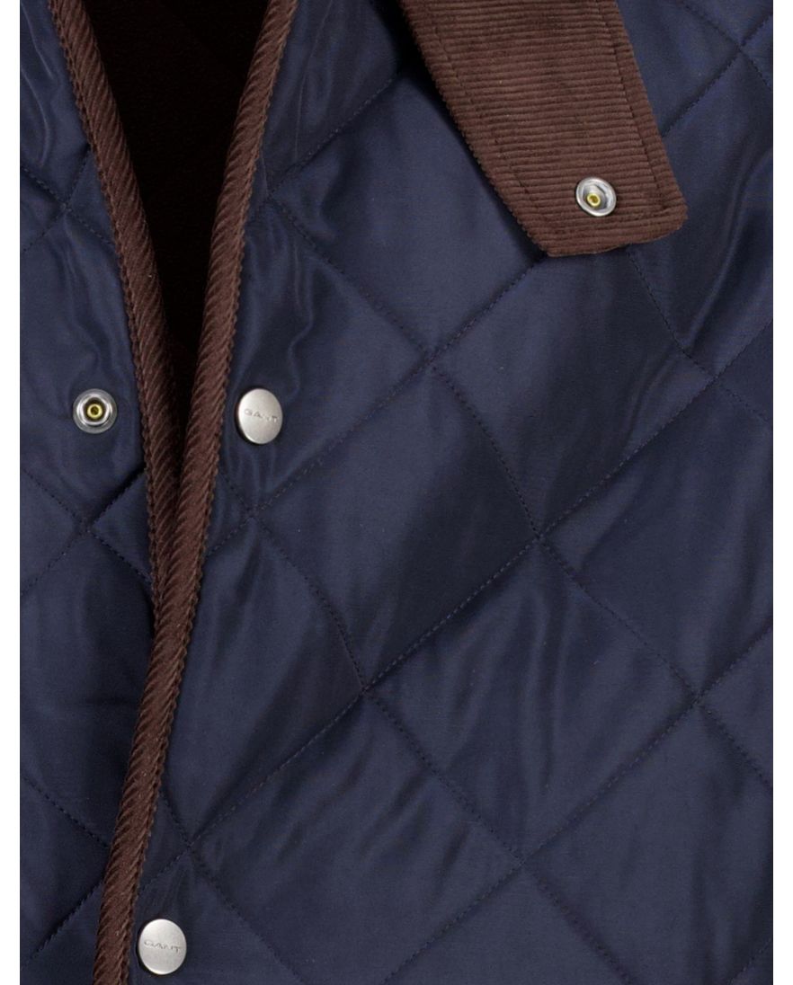 Gant fleece tussenjas donkerblauw bruin