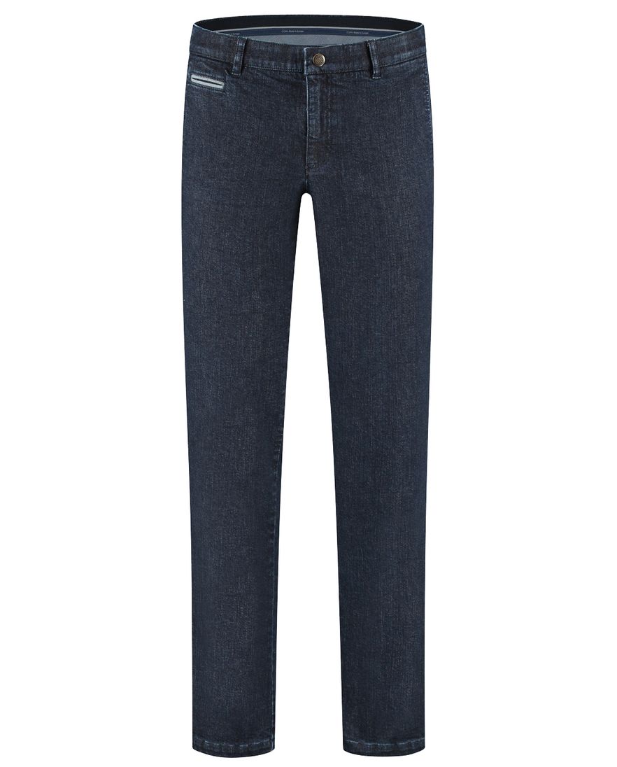 COM4 pantalon modern chino donkerblauw denim gemêleerd