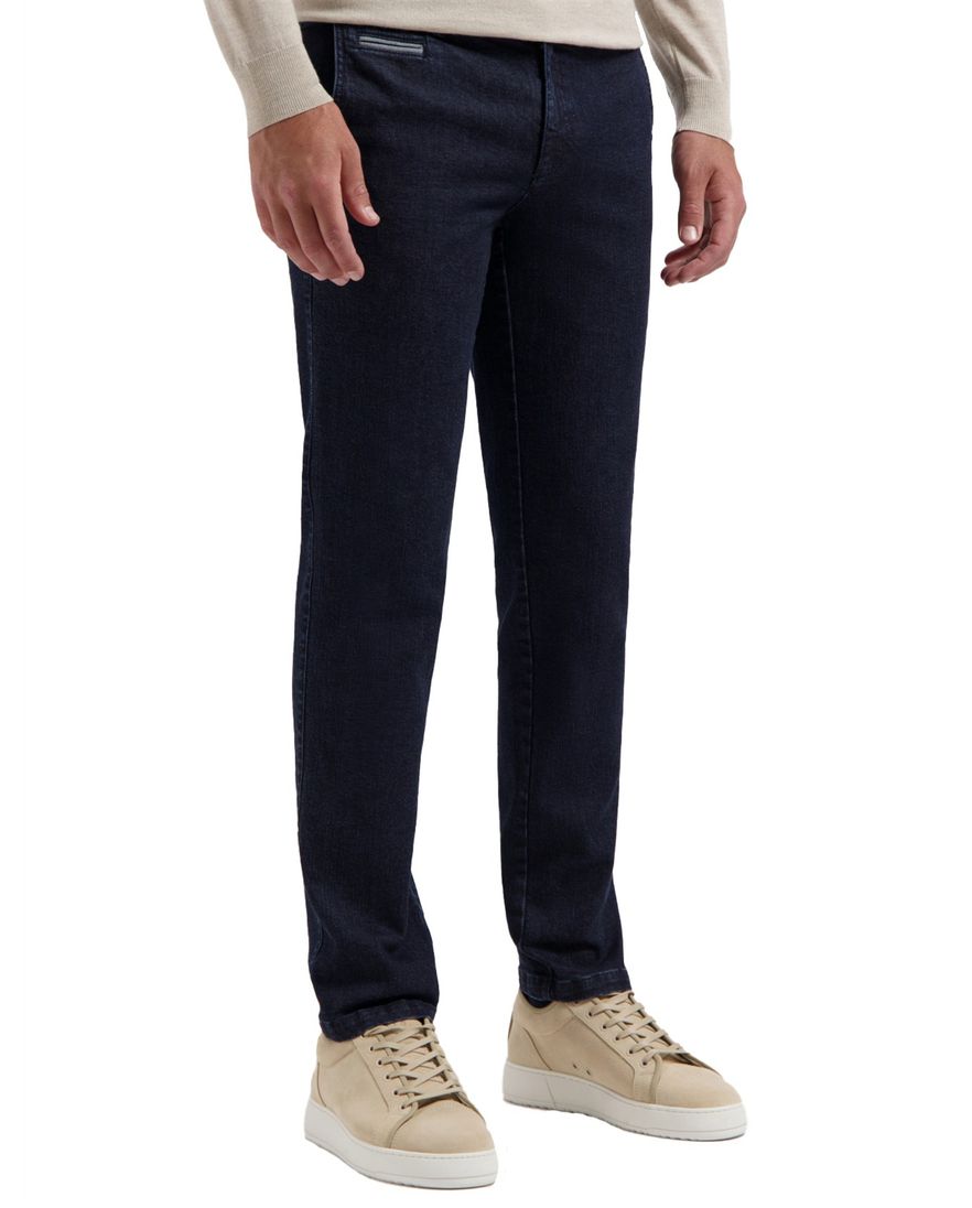 COM4 pantalon modern chino donkerblauw denim gemêleerd