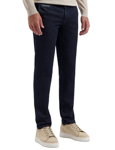 COM4 COM4 pantalon modern chino donkerblauw denim